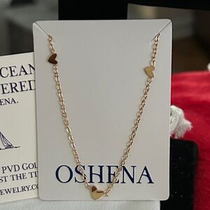 Oshena Designer Beachwear dainty Gold Heart Necklace‎